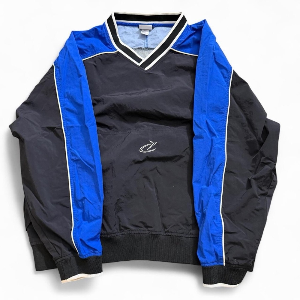 Vintage Bike Pullover Windbreaker Jacket Men's Size 2XL Color block Retro